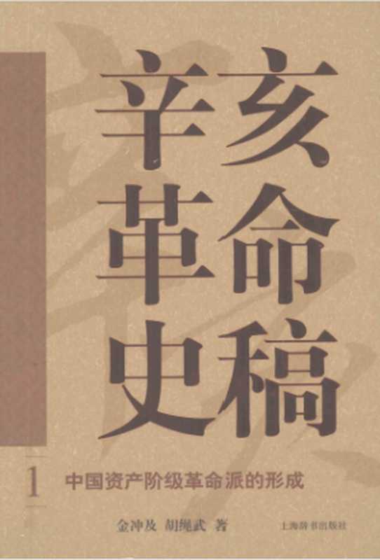 辛亥革命史稿第一册中国资产阶级革命派的形成(金冲及胡绳武)(上海辞书出版社2011)